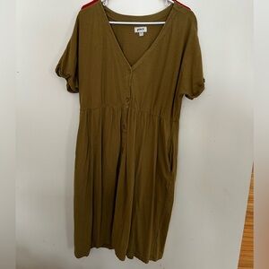 PACT button up cotton dress